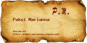 Paksi Marianna névjegykártya